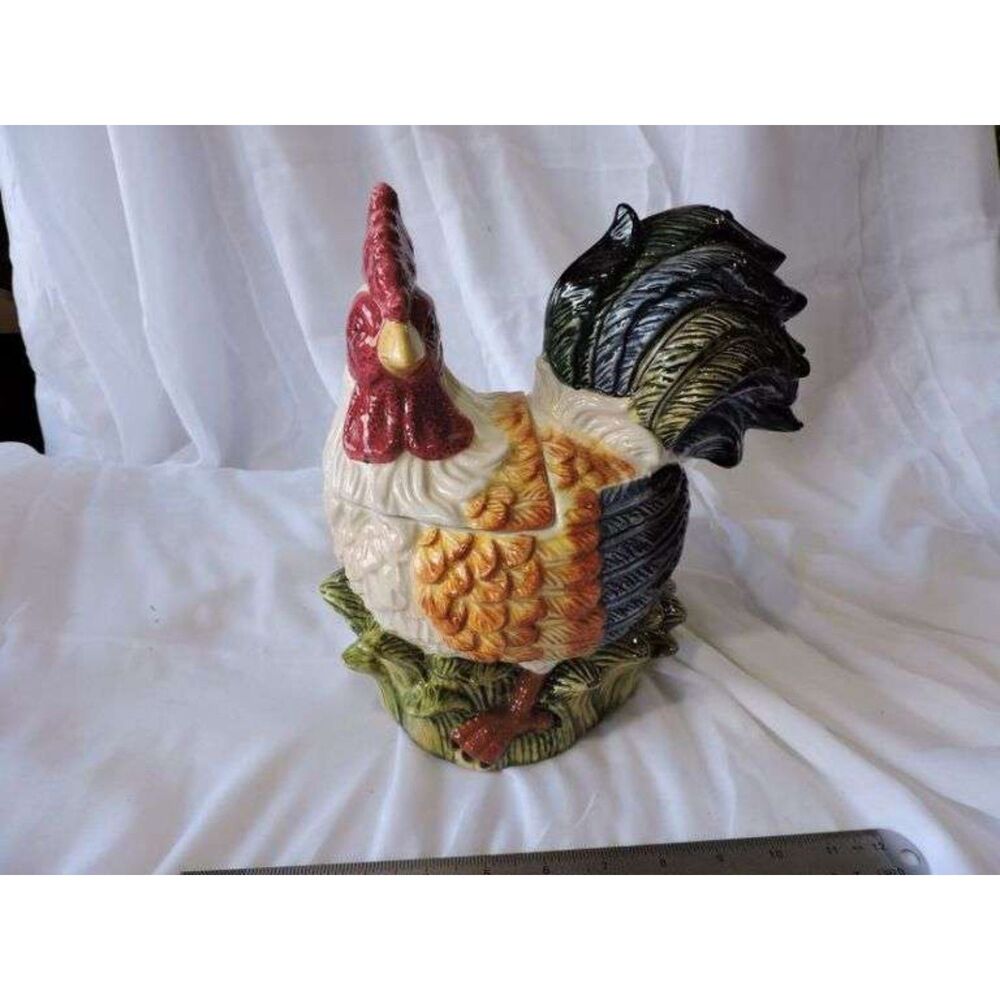 Vtg. Jay imports farmhouse Rooster ceramic cookie jar